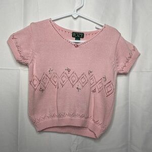 VINTAGE Children's Place Short Sleeve Knit Sweater Blouse Girls Size 6X/7